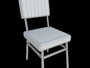 sling chair with leather seat 3D-Modell