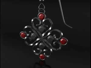silver earring 3D Model