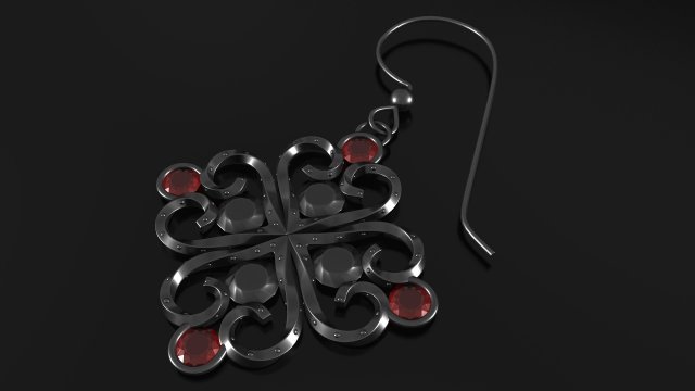 silver earring 3D Модель .c4d .max .obj .3ds .fbx .stl .blend 