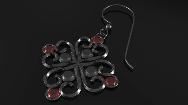 silver earring 3D Model .c4d .max .obj .3ds .fbx .stl .blend