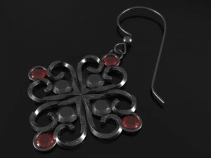 срібна сережка 3D Модель