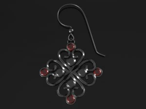 silver earring 3D Model