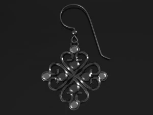 silver earring 3D Model