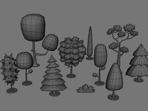 lowpoly trees 3D Model