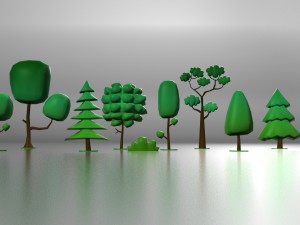 lowpoly trees 3D Model