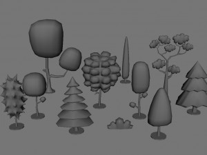 lowpoly trees 3D Model