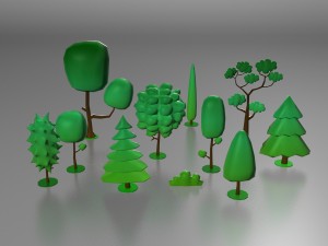 lowpoly trees 3D Model