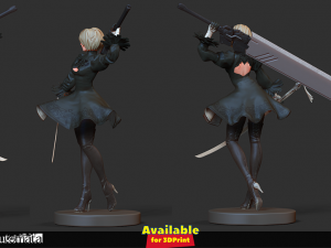 2b - nier fanart Model do druku 3D