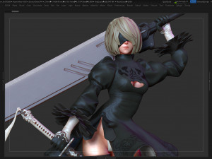 2b - nier fanart Model do druku 3D
