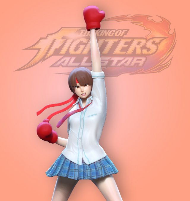 xiaoyu - king of fighters fan art 3D 打印模型 .c4d .max .obj .3ds .fbx .stl .blend 