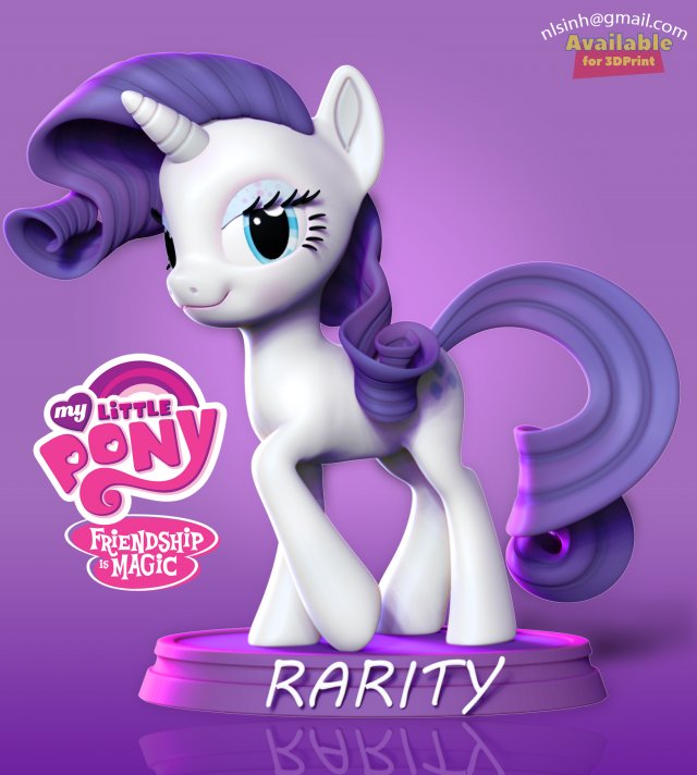rarity - little pony fanart Modelo de impresión 3D .c4d .max .obj .3ds .fbx .stl .blend 