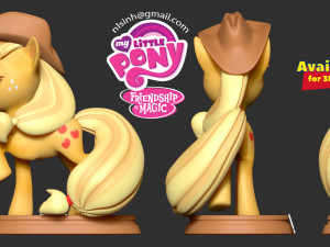 applejack - little pony fan art 3D Print Model
