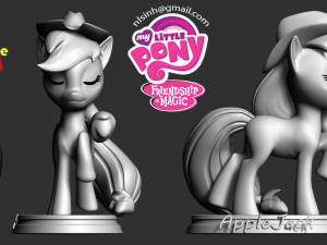 applejack - little pony fan art 3D Print Model