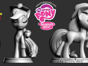 applejack - little pony fan art 3D Print Model
