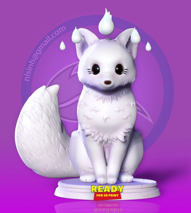 fox girl 3D Baskı Modeli .c4d .max .obj .3ds .fbx .stl .blend 