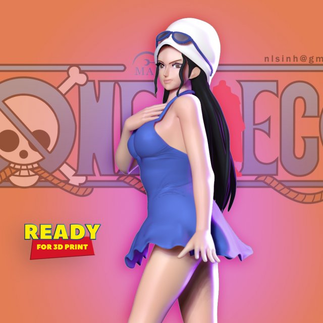 nico robin - one piece fan art 3D प्रिंट मॉडल .c4d .max .obj .3ds .fbx .stl .blend