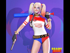 할리 퀸 팬 아트 3D 프린트 모델