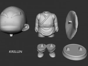 krillin - dragon ball fanart 3D Print Model