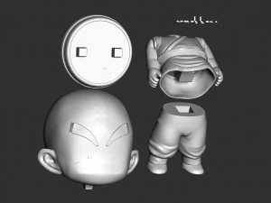 krillin - dragon ball fanart 3D Print Model