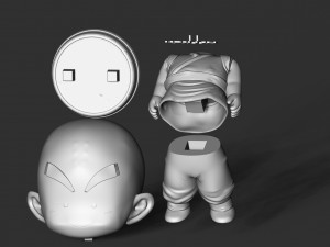 krillin - dragon ball fanart 3D-printmodel