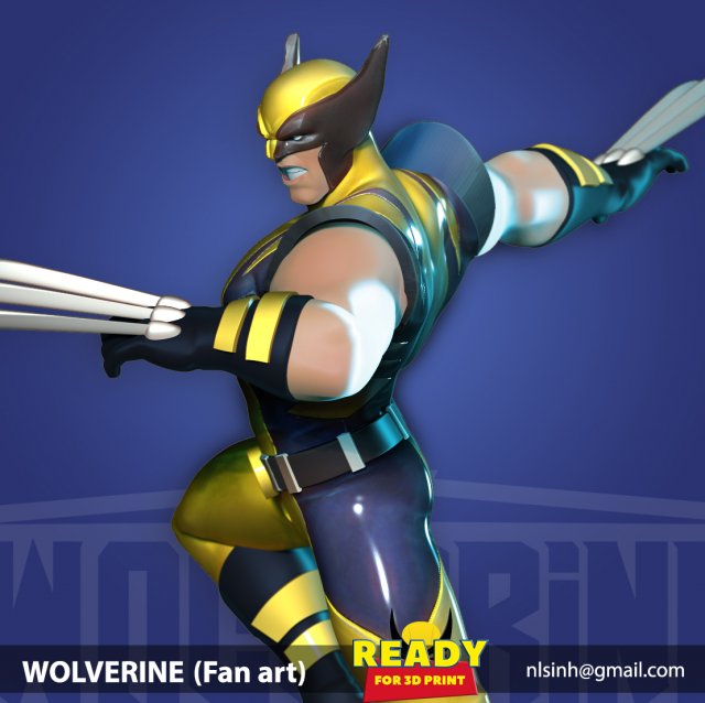 wolverine Model do druku 3D .c4d .max .obj .3ds .fbx .stl .blend 