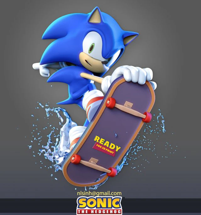 sonic the hedgehog 3D Print Model .c4d .max .obj .3ds .fbx .stl .blend 
