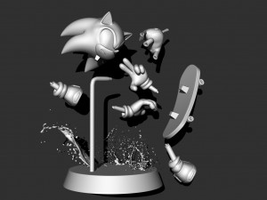 sonic the hedgehog 3Dプリントモデル