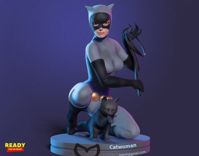 catwoman 3D प्रिंट मॉडल .c4d .max .obj .3ds .fbx .stl .blend 