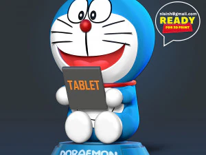 タブレットを持ったドラえもん 3Dプリントモデル