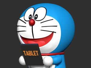 Doraemon with tablet 3D प्रिंट मॉडल