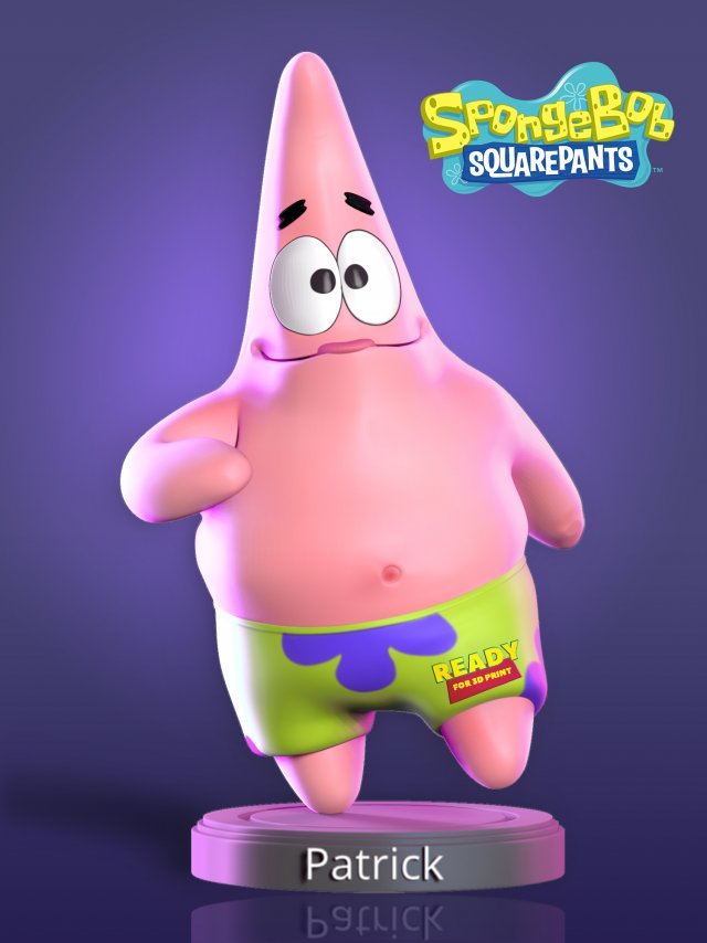 patrick star - spongebob squarepants fanart 3Dプリントモデル .c4d .max .obj .3ds .fbx .stl .blend 