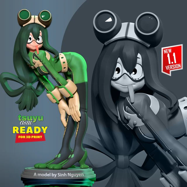 Tsuyu Asui 3D Print Model .c4d .max .obj .3ds .fbx .stl .blend
