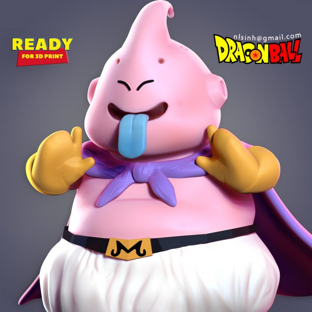 majin buu chibi 3Dプリントモデル .c4d .max .obj .3ds .fbx .stl .blend 