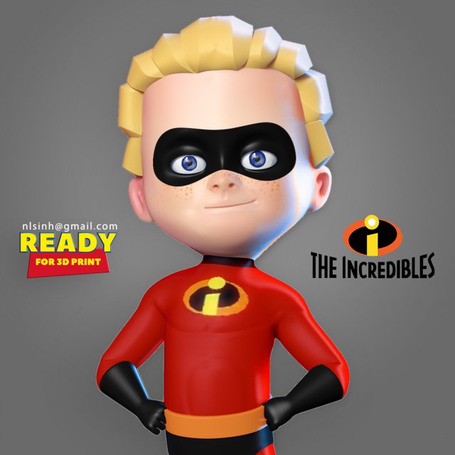 dash parr - incredibles fanart 3D Print Model .c4d .max .obj .3ds .fbx .stl .blend 