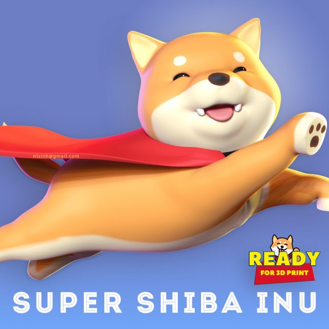 super shiba Modello di stampa 3D .c4d .max .obj .3ds .fbx .stl .blend 