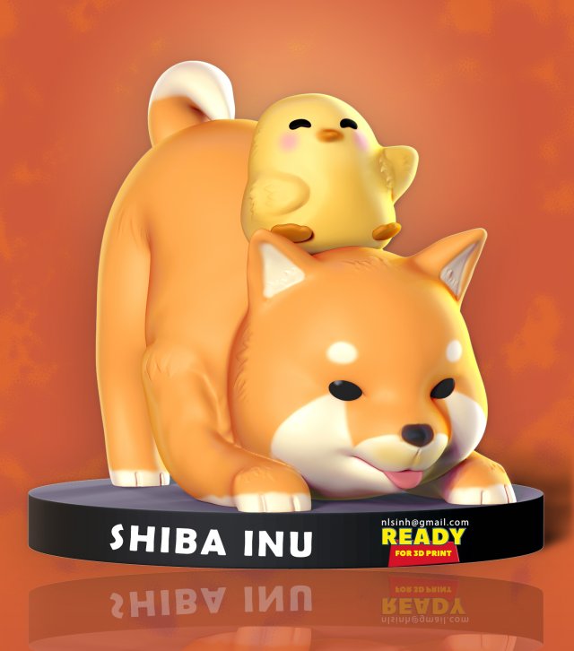 shiba inu 3Dプリントモデル .c4d .max .obj .3ds .fbx .stl .blend 