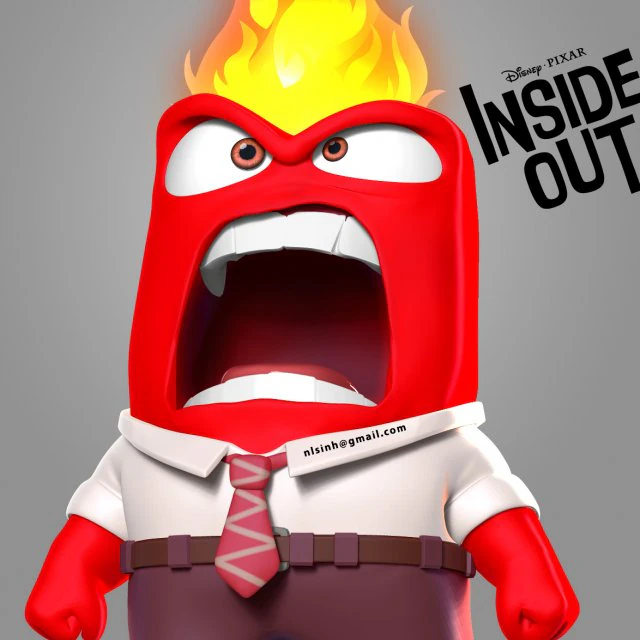 anger - inside out fan art 3D Print Model .c4d .max .obj .3ds .fbx .stl .blend