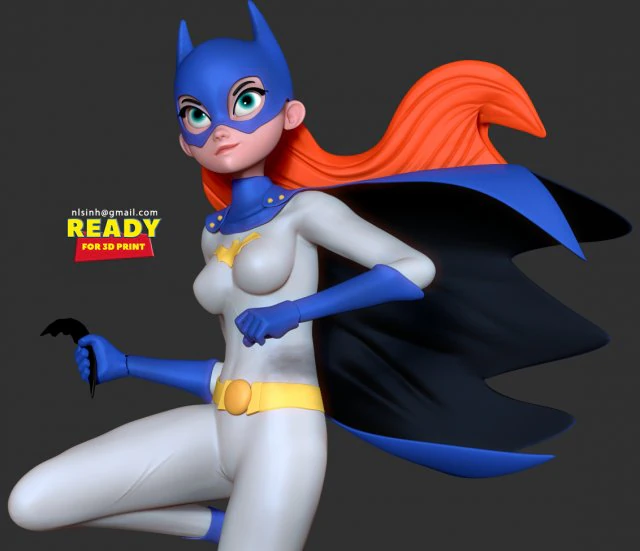 batgirl stylized 3D Print Model .c4d .max .obj .3ds .fbx .stl .blend