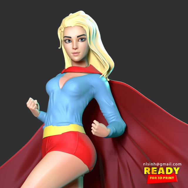 supergirl fanart 3D Print Model .c4d .max .obj .3ds .fbx .stl .blend 