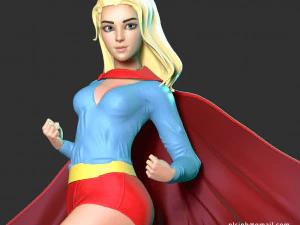 スーパーガールのファンアート 3Dプリントモデル