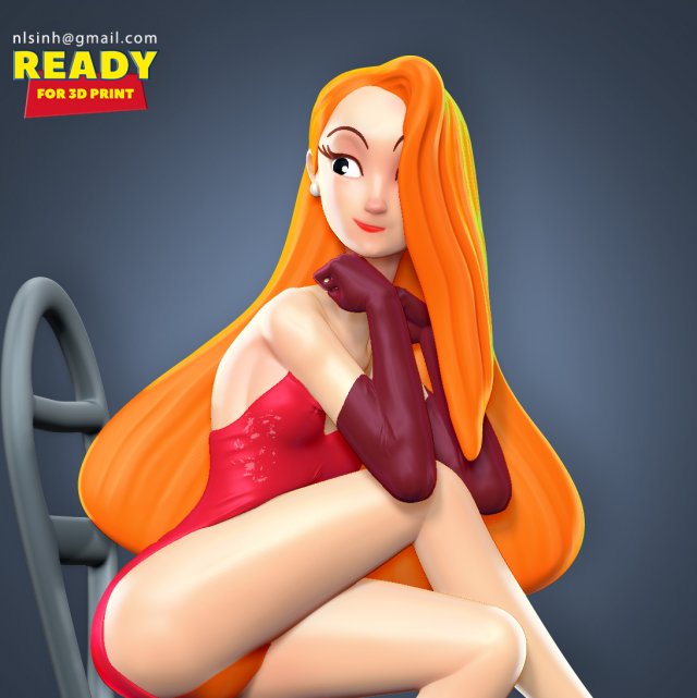 jessica rabbit fanart 3D Baskı Modeli .c4d .max .obj .3ds .fbx .stl .blend 