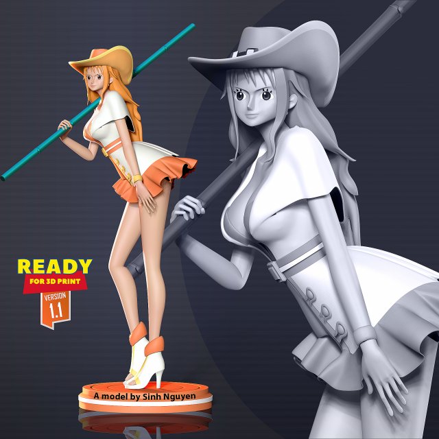 Nami Fanart 3D-printmodel .c4d .max .obj .3ds .fbx .stl .blend 