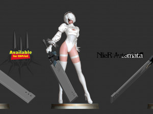 2b nier - automata white version Modèles 3D en vedette