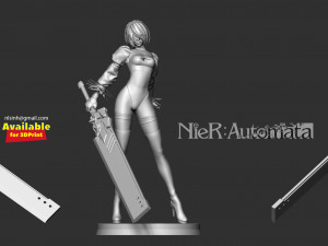 2b nier - automata white version Modèles 3D en vedette