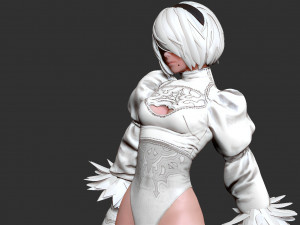 2b nier - automata white version Modèles 3D en vedette