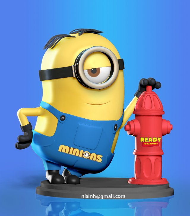 minion stuart Model Cetak 3D .c4d .max .obj .3ds .fbx .stl .blend 