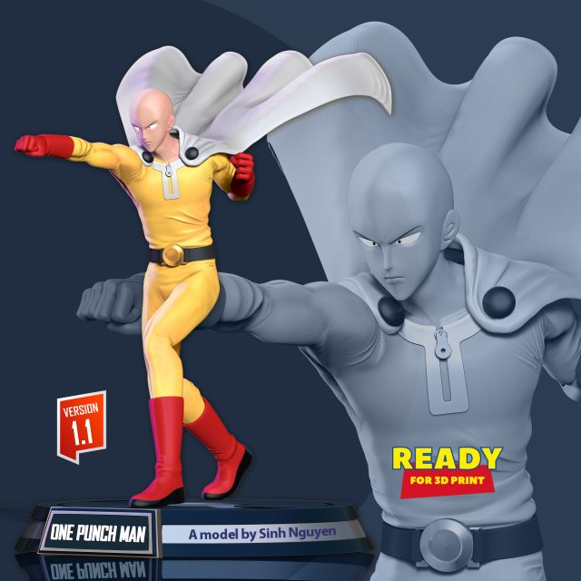 One-Punch Man 3D 打印模型 .c4d .max .obj .3ds .fbx .stl .blend 