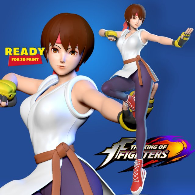 yuri sakazaki - king of fighters fanart 3D 打印模型 .c4d .max .obj .3ds .fbx .stl .blend