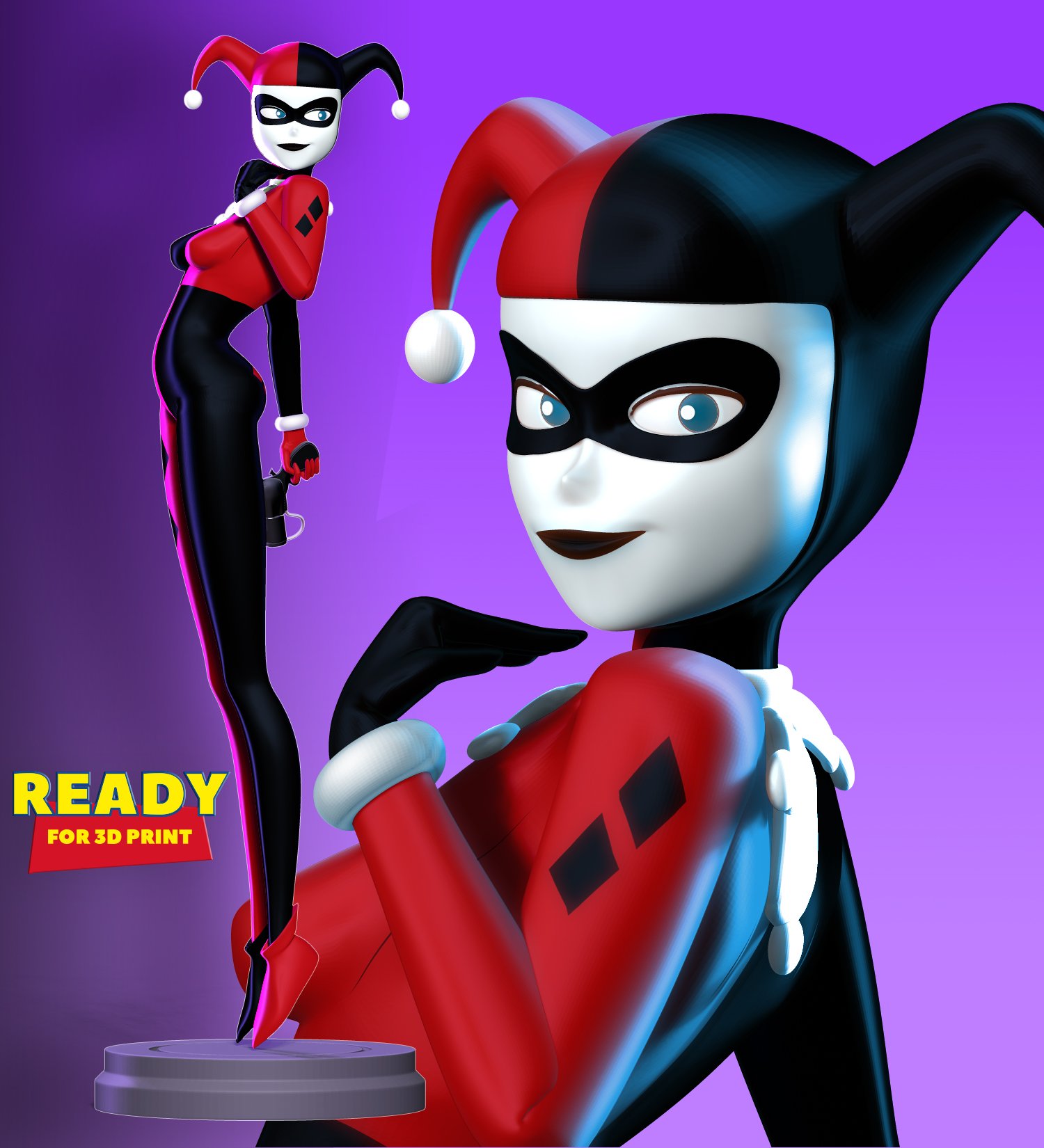 harley quinn fanart 3D Print Model in Woman 3DExport