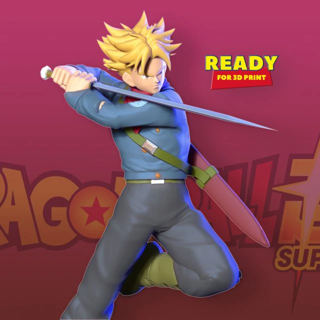 future trunks - dragon ball fanart 3D Print Model .c4d .max .obj .3ds .fbx .stl .blend 